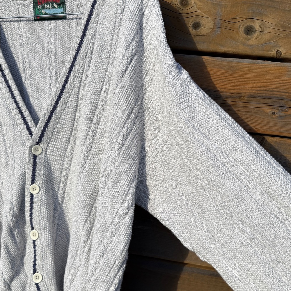 Vintage Gray and Black Lakeland knit Cardigan Sweater - Picture 5 of 10